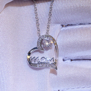 CAOSHI Día DE LA MADRE amor corazón circón diamante collares el mejor regalo <span class=keywords><strong>para</strong></span> la madre encantos colgante plata Color mamá collar mujeres - Product Image 5