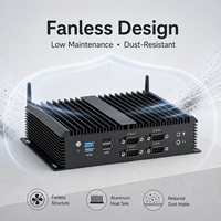 Mini PC Industrial sin Ventilador, Intel Core I7 de 11.ª Generación, Quad Core, Ethernet Dual de 2.5Gbps, 6 COM, 8 USB, PC Resistente para Computación en el Borde
