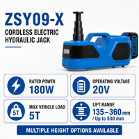 Cric hydraulique électrique sans fil OEM 5 tonnes 20V avec gonfleur de pneus 150 PSI et pompe à air 45 L/min pour SUV, camion et kit d'urgence routier