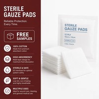 Compresses de gaze d'urgence pour l'extérieur, pansements non tissés jetables à 8 couches, emballés individuellement, compresses de coton absorbantes.