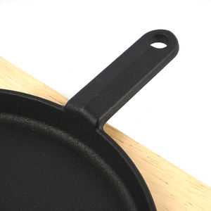 Pentole in Ghisa, Padella per Friggere in Ghisa, Piatto Sizzling, Griglia da Barbecue con Sottopentola in Legno - Product Image 6