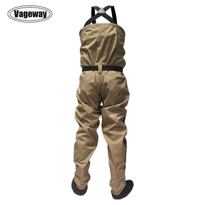 <span class=keywords><strong>Waders</strong></span> de pêche unisexes kaki 3 couches 100 % imperméables et respirants en tissu durable hydrofuge avec genouillères - Product Image 4