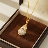Collier pendentif gourde doré pour femme TANGPEI, en alliage et zircon, bijoux tendance