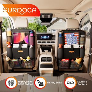 QEEPEI, soporte para tableta de 11 pulgadas, organizador de asiento de coche de 8 bolsillos, Protector de asiento de coche de poliéster mejorado para viajes familiares y niños - Product Image 2