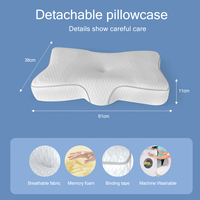 Oreiller orthopédique moderne en mousse à mémoire de forme avec fonctions de massage rafraîchissant pour soulager les douleurs cervicales, option de logo personnalisé, design ergonomique