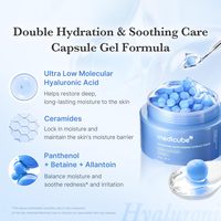 Crème en capsules medicube avec acide hyaluronique, hydratation longue durée 120H, soin de la barrière cutanée, hydratant quotidien apaisant pour le visage, tous types de peau