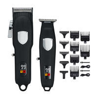 Ensemble tondeuses et tondeuses à cheveux USB rechargeables, tondeuses de barbier professionnelles sans fil pour kit de coupe de cheveux pour hommes