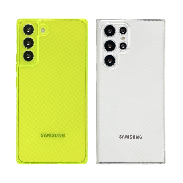 S22 Ultra Case, Women Girls Clear Rectangle Bumper Shockproof Reinforced Corner Cushion TPU Phone Cover for Samsung Galaxy S22