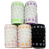 Teclado Plegable Portátil Impermeable, Teclado de Silicona de Dos Colores para Juegos y Computadoras Portátiles