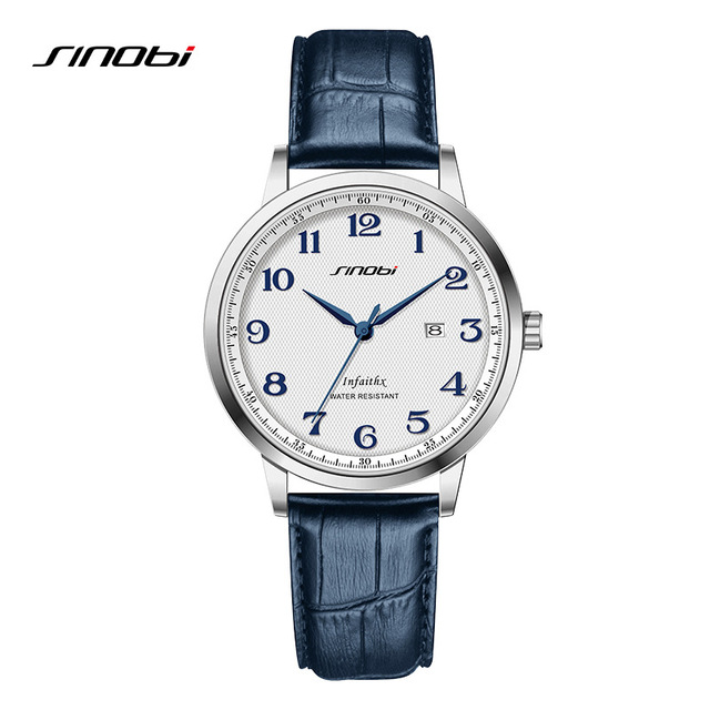 OEM Steel Watch Supplier Sinobi S9877G Men Analog Quartz Wristwatch Elegance Watches Stainless Steel Para Hombres