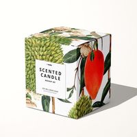 Boîtes d'emballage de luxe pour bougies en matériaux recyclés avec gaufrage, design carré auto-érecteur, vente en gros