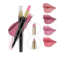 Lápiz Delineador de Labios YZS de Doble Punta, Resistente a la Transferencia, Delineador Giratorio de Doble Cabeza, Maquillaje Mate, Crayón Labial de Larga Duración, Tinta de Labios Aterciopelada