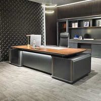 Meja Eksekutif MDF Modern Berkualitas Tinggi Mewah Ergonomis Furnitur Kantor Kayu Tahan Lama Ramah Lingkungan Mudah Dirakit Villa