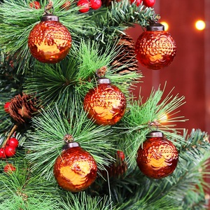 12 grandes boules de Noël vintage en verre orange, uniques, pour arbre de Noël, Halloween, Nouvel An - Product Image 2