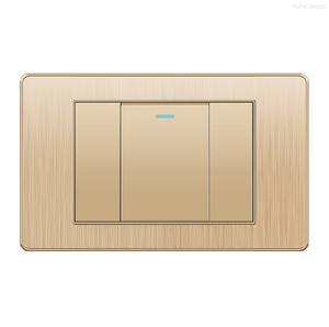 Panneau d'interrupteurs standard américain en or brossé 118, prise murale avec interrupteur 1/2/3/4/5/6 voies - Product Image 2