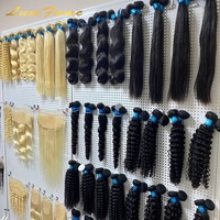 Extensions de cheveux humains vierges brésiliens pour tissage corporel, avec queue de cheval, ondulations, grade 8A, lots avec closure