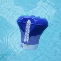 Distributeur de chlore flottant pour piscine en ABS, support pour comprimés avec thermomètre, adapté aux comprimés de chlore de 3 pouces