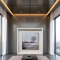 Art mural paysager moderne avec arbres dans un cadre encastré pour salon, hôtel, bureau, décoration intérieure