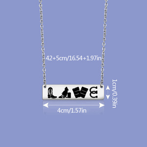 Cowboy Cowgirl Collier en acier inoxydable Lien Géométrique Horse Racing Pendentif compétitif avec Morgan Wallen No Fade Jewelry - Product Image 5