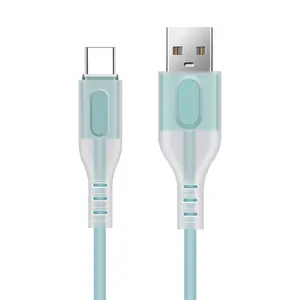 新设计1m软硅胶Usb C数据线手机充电电缆带发光二极管快速充电USB电缆