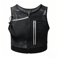 Gilet de course unisexe Honorisk M2023 avec poche réfléchissante, fermeture éclair en polyester, porte-bouteille et support pour téléphone