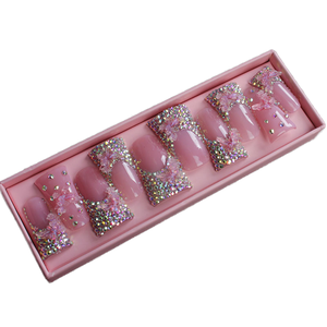 <span class=keywords><strong>Uñas</strong></span> Postizas Acrílicas Francesas al por Mayor, 10 Piezas, Hermosas, <span class=keywords><strong>de</strong></span> Lujo, Personalizadas, Hechas a Mano, Colores Más Vendidos, Diseño Pintado a Mano - Product Image 6