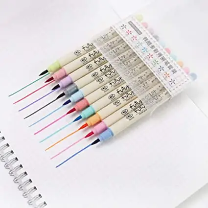 Акварельная ручка, 10 шт., цветная кисточка для письма в будущем, цветная каллиграфия, маркеры, канцелярские принадлежности, рисунок BP267