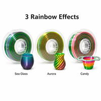 Filamen TPU 98A Pelangi 1.75mm dengan Warna Gradasi Cetak Elastis, Filamen 3D Semi Rigid Fleksibel untuk Grosir OEM