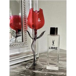 Copa de vino, copa de champán, estilo francés, romántica y elegante, estilo ins, ligeramente curvada, con diseño de flor de rosa. - Product Image 3