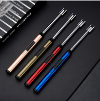 DEBANG Briquet électrique à arc USB personnalisé pour barbecue Briquet à bougie plasma à long bâton Matériau en acier pour le camping en plein air et la cuisine
