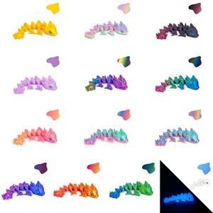 Figurine de dragon en plastique PLA imprimée en 3D avec yeux simulés et articulations mobiles, décoration de bureau, jouet anti-stress pour l'anxiété, le TDAH, la maison et le bureau - Product Image 2