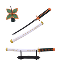 Ventes rapides Nouveau style Demon Slayer Version blanche Kochou Shinobu 17' Mini épée de cosplay d'anime en bois
