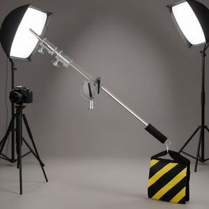 Barre transversale Sh 2,49 m en acier inoxydable, tige d'extension pour support d'éclairage avec sac de lest, accessoires de studio photo - Product Image 2