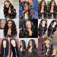 Perruques en cheveux humains vierges indiens bruts avec dentelle, Perruque frontale 360 en dentelle de cheveux humains, Perruques en cheveux humains 360 Full Lace Water Waves