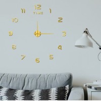 Jam Dinding Digital 3D Dekoratif Rumah Stiker Dinding Proyeksi 3D Dilengkapi Kalender Mesin Quartz untuk Penggunaan Rumah Tangga