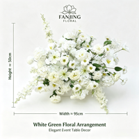 Composition florale de sol de mariage en soie blanche réaliste, faite à la main, pour allée de cérémonie, décoration de luxe
