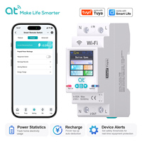 Disjoncteur intelligent WiFi ATELE Tuya avec écran couleur, compteur d'énergie prépayé, minuterie, télécommande, rail DIN, interrupteur 1P 63A