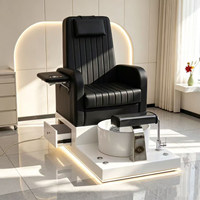 Nouveau fauteuil de pédicure pour salon de manucure, avec spa pour les pieds réglable et système de jets sans tuyauterie pour le lavage et le trempage des pieds