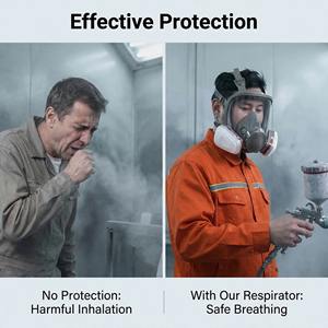<span class=keywords><strong>Masque</strong></span> respiratoire intégral de protection Secure Fit avec filtre HEPA <span class=keywords><strong>P100</strong></span> pour peinture et particules, <span class=keywords><strong>masque</strong></span> purificateur d'air complet - Product Image 5