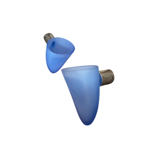 ชุดห้องน้ำโดย Oltre gedy แก้วน้ำค้างแข็งสีฟ้าที่วางแปรงห้องน้ำพร้อมที่ยึดเหล็กโครเมี่ยม - Product Image 2