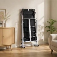Tapis roulant manuel robuste et durable, capacité 120 kg, pliable, pour usage domestique, auto-alimenté, équipement de gym en acier
