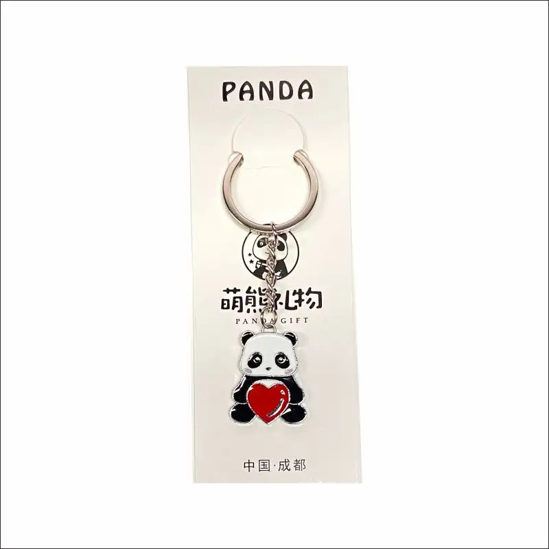 2023 yeni stil promosyon moda tasarımcısı lüks sevimli Logo hatıra yüzük aksesuarları özelleştirilmiş sevimli Metal Panda anahtarlık