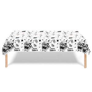 Kit de fournitures de fête jetables sur le thème de la squelette d'Halloween, assiettes, gobelets, serviettes, fourchettes, ensemble de vaisselle en papier - Product Image 4