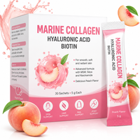 Collagène marin de type III en poudre OEM ODM avec acide hyaluronique et biotine pour la santé de la peau, des cheveux, des ongles et des articulations