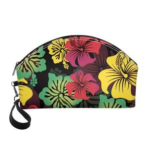 Borsa cosmetica all'ingrosso Samoa polinesia Plumeria sublimazione Vintage borse con Zip cosmetici da viaggio Casual stampa personalizzata borsa per il trucco - Product Image 1