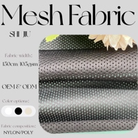 Tissu en maille de nylon 100% respirant noir 105 g/m² léger 1 mm pour robes de soirée et robes à paillettes, tissu en tulle, tissu en dentelle