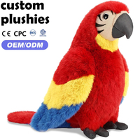 Vente en gros de jouets en peluche de Noël, adorable perroquet rouge en peluche de 25 cm, jouet en peluche doux pour enfants, rembourrage en coton PP, cadeau pour enfant
