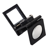 Loupe de précision pliable 10X avec lentille en verre K9, testeur de tissu éclairé avec échelle et lumières