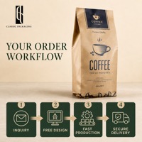 Sachet de café personnalisé en kraft avec soufflet latéral, 500g, 1lb, 5lb, thermoscellable, pour grains torréfiés et emballage de marques de café