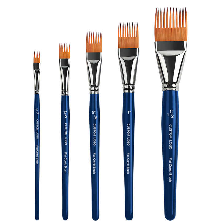 New Arrivals Professional Flat Comb Brushes 5PCS for Unique Texture Painting  Art Paint Brush Acrylic Grainer Brush